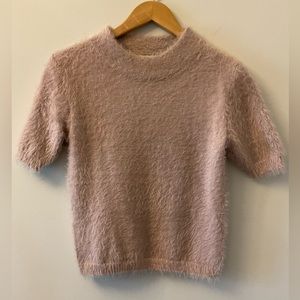 She & Sky Fuzzy Short Sleeve Sweater